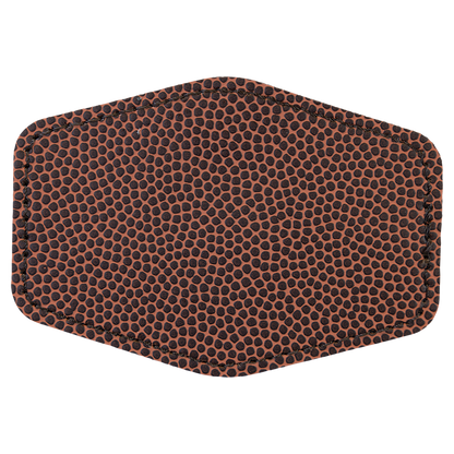 3.5" x 2.5" Football Hex Leatherette Patch with Adhesive – item PTH245 image 2
