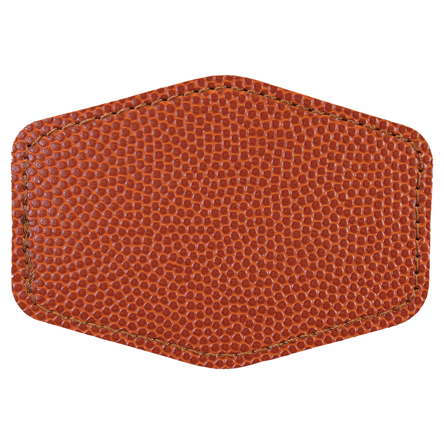 3.5" x 2.5" Basketball Hex Leatherette Patch with Adhesive – item PTH246 image 2