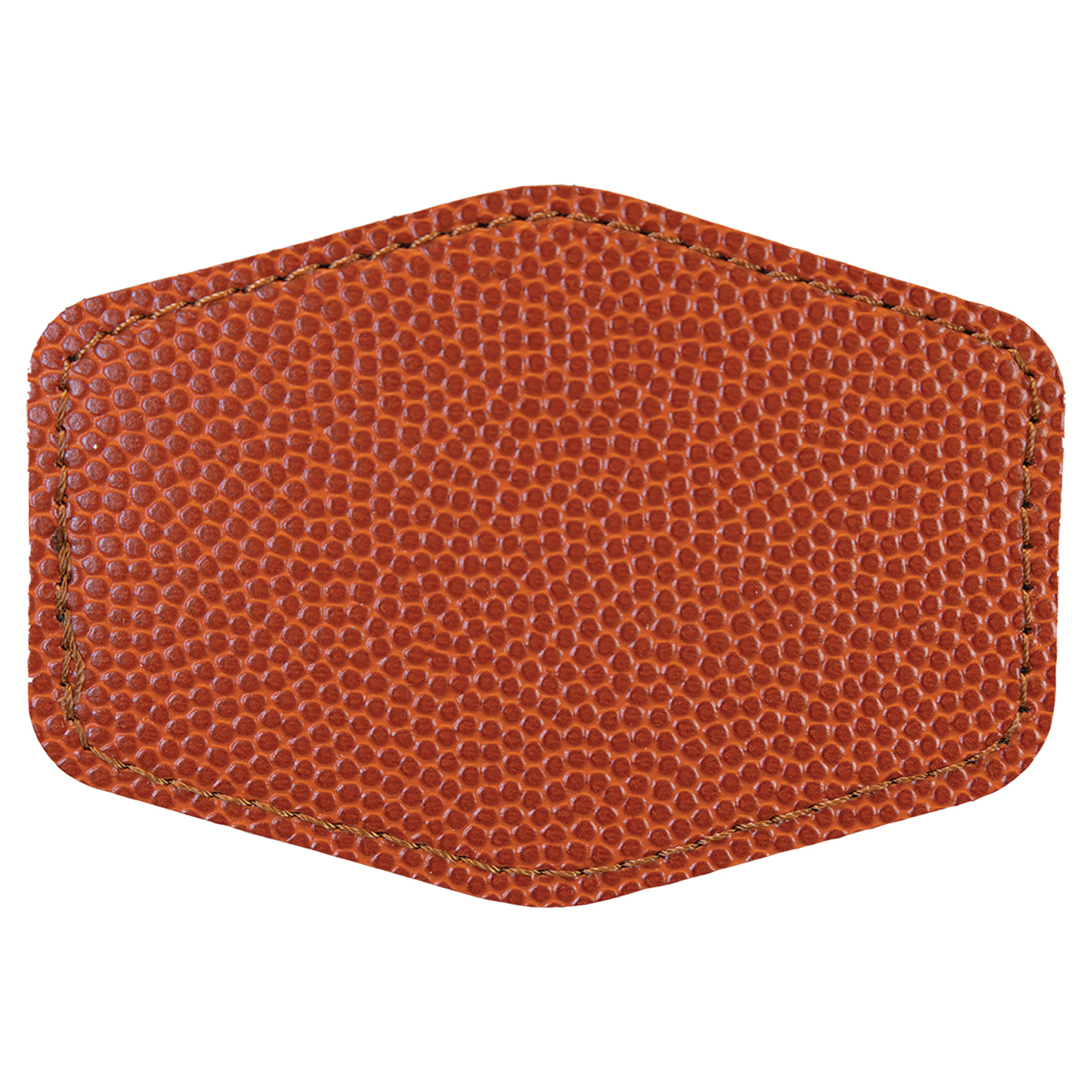 3.5" x 2.5" Basketball Hex Leatherette Patch with Adhesive – item PTH246 image 2
