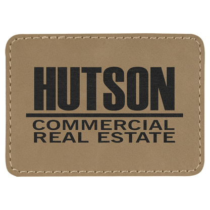 3.5" x 2.5" Light Brown Rectangle Leatherette Patch with Pro – item PTH271 image 3