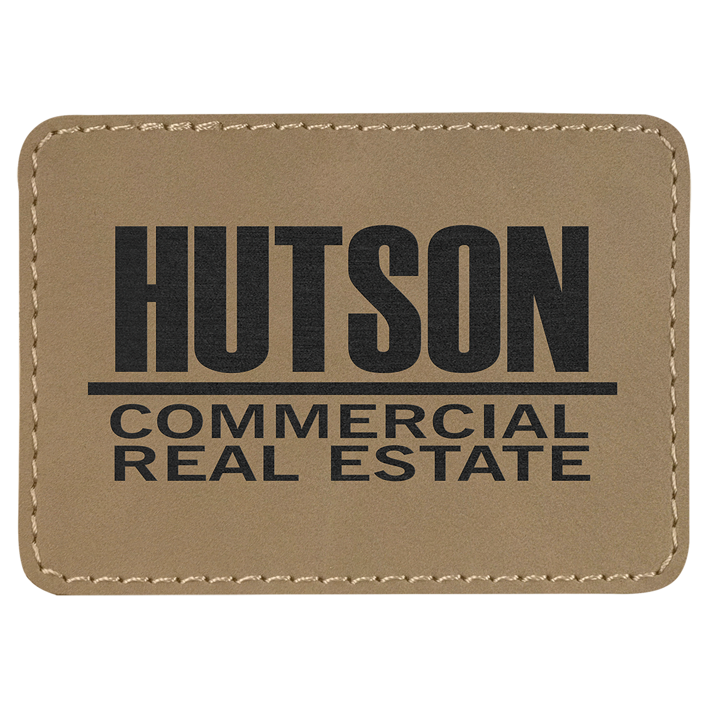 3.5" x 2.5" Light Brown Rectangle Leatherette Patch with Pro – item PTH271