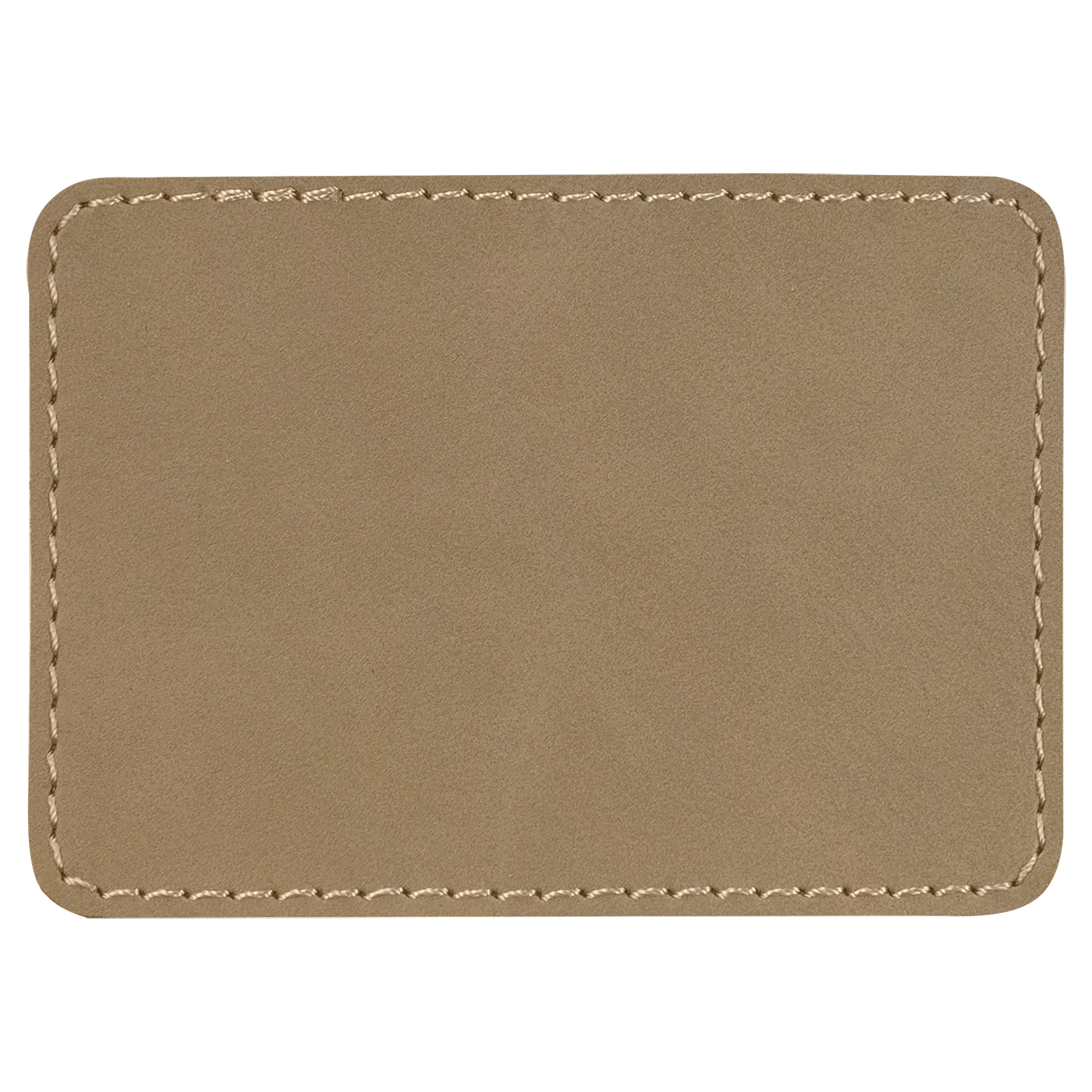 3.5" x 2.5" Light Brown Rectangle Leatherette Patch with Pro – item PTH271 image 2