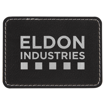 3.5" x 2.5" Black/Silver Rectangle Leatherette Patch – item PTH273 image 3