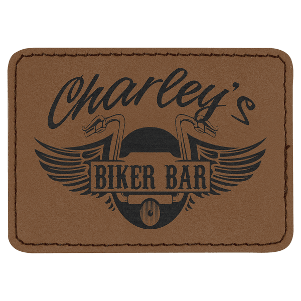 3.5" x 2.5" Rectangle Leatherette Patch with Pro – item PTH275 image 3
