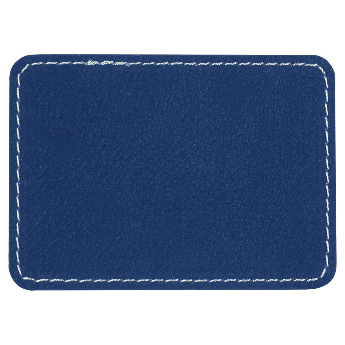 3.5" x 2.5" Blue/Silver Rectangle Leatherette Patch with Pro – item PTH279 image 2