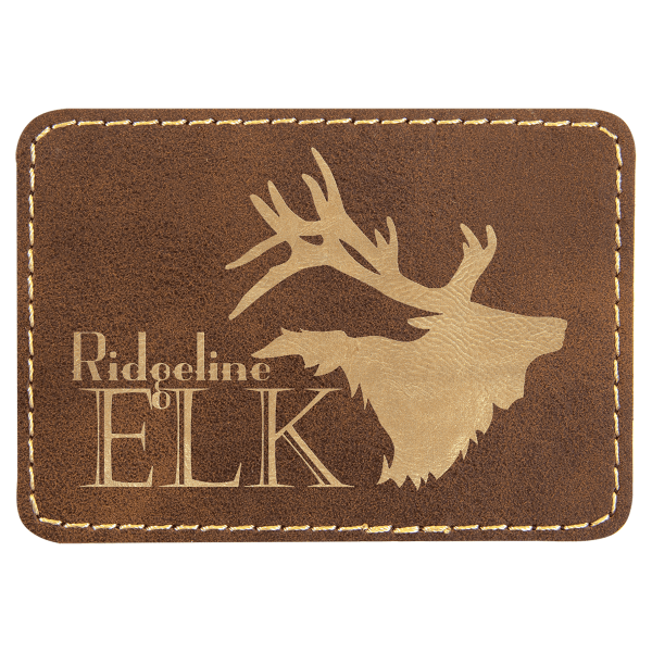3.5" x 2.5" /Gold Rectangle Leatherette Patch with Pro – item PTH280 image 3