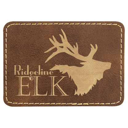 3.5" x 2.5" /Gold Rectangle Leatherette Patch with Pro – item PTH280 image 3