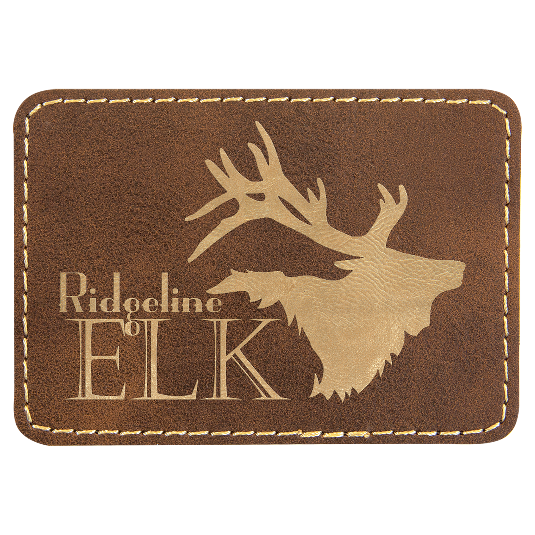 3.5" x 2.5" /Gold Rectangle Leatherette Patch with Pro – item PTH280