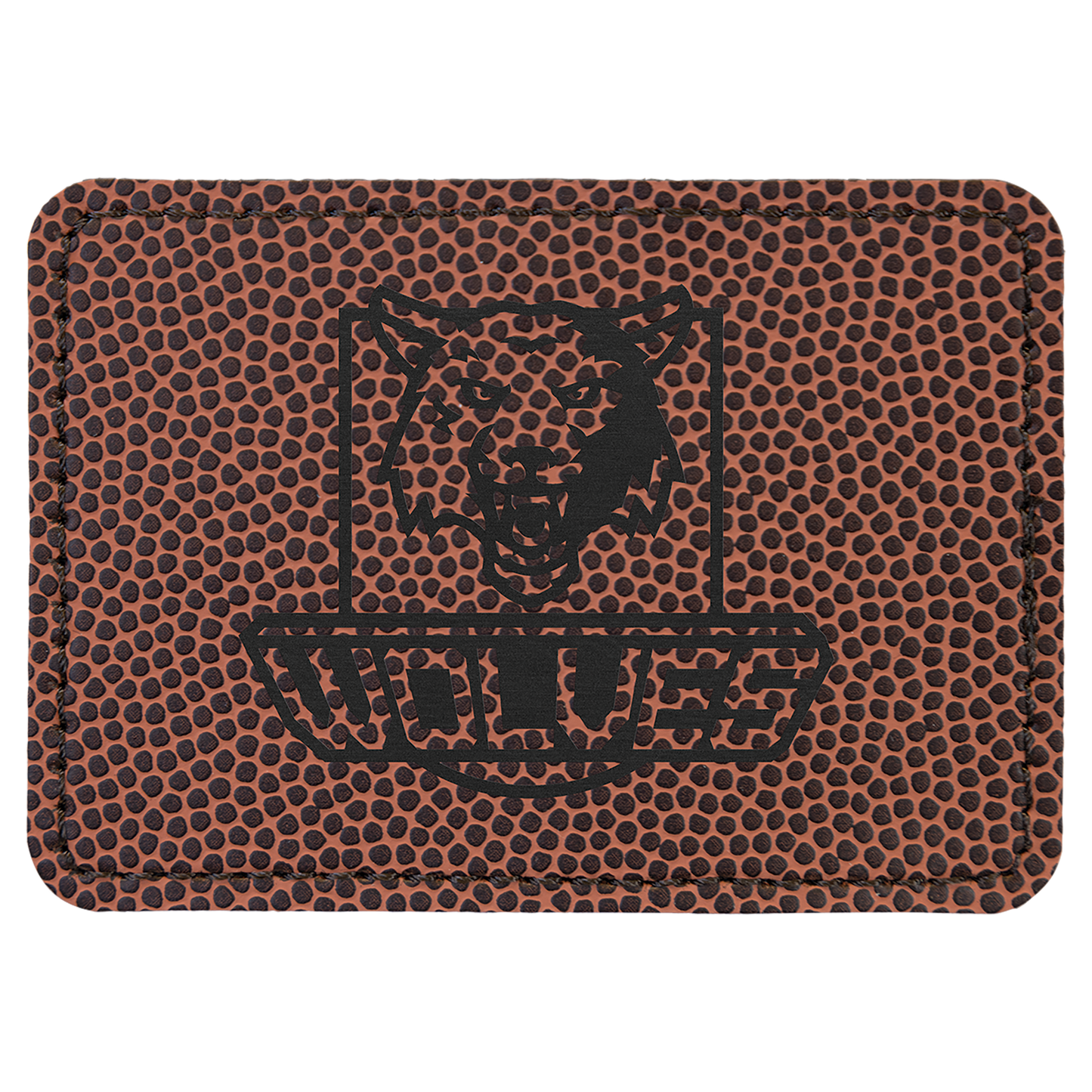 3.5" x 2.5" Football Rectangle Leatherette Patch with Pro – item PTH285