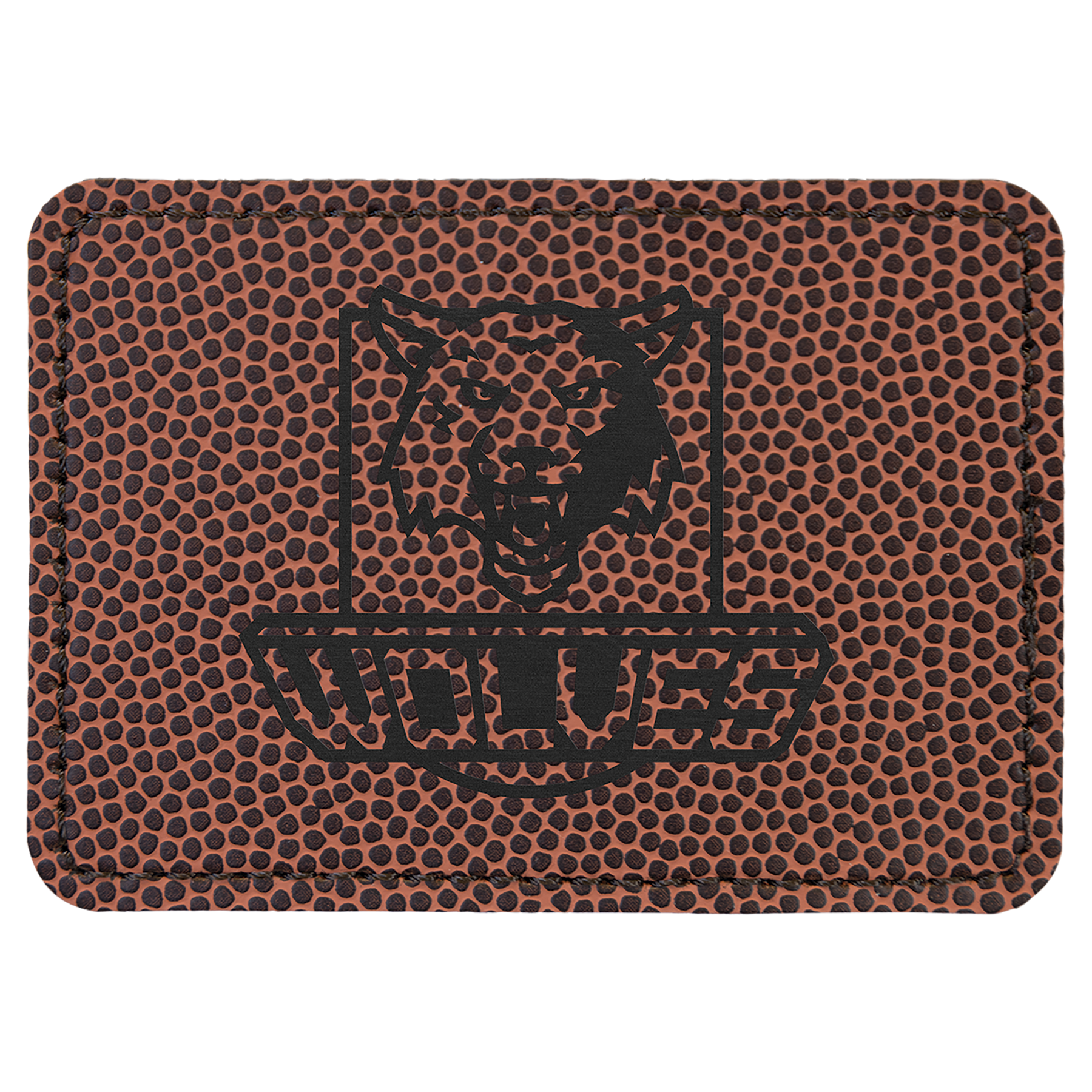 3.5" x 2.5" Football Rectangle Leatherette Patch with Pro – item PTH285