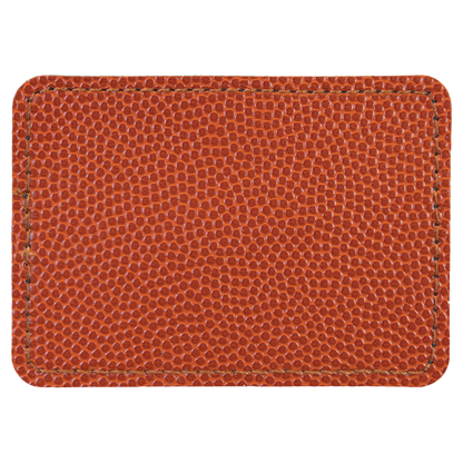 3.5" x 2.5" Basketball Rectangle Leatherette Patch with Pro – item PTH286 image 2