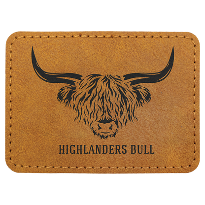 3.5" x 2.5" Light Rectangle Leatherette Patch Premier – item PTH287