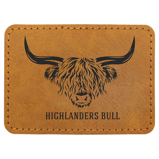 3.5" x 2.5" Light Rectangle Leatherette Patch Premier – item PTH287
