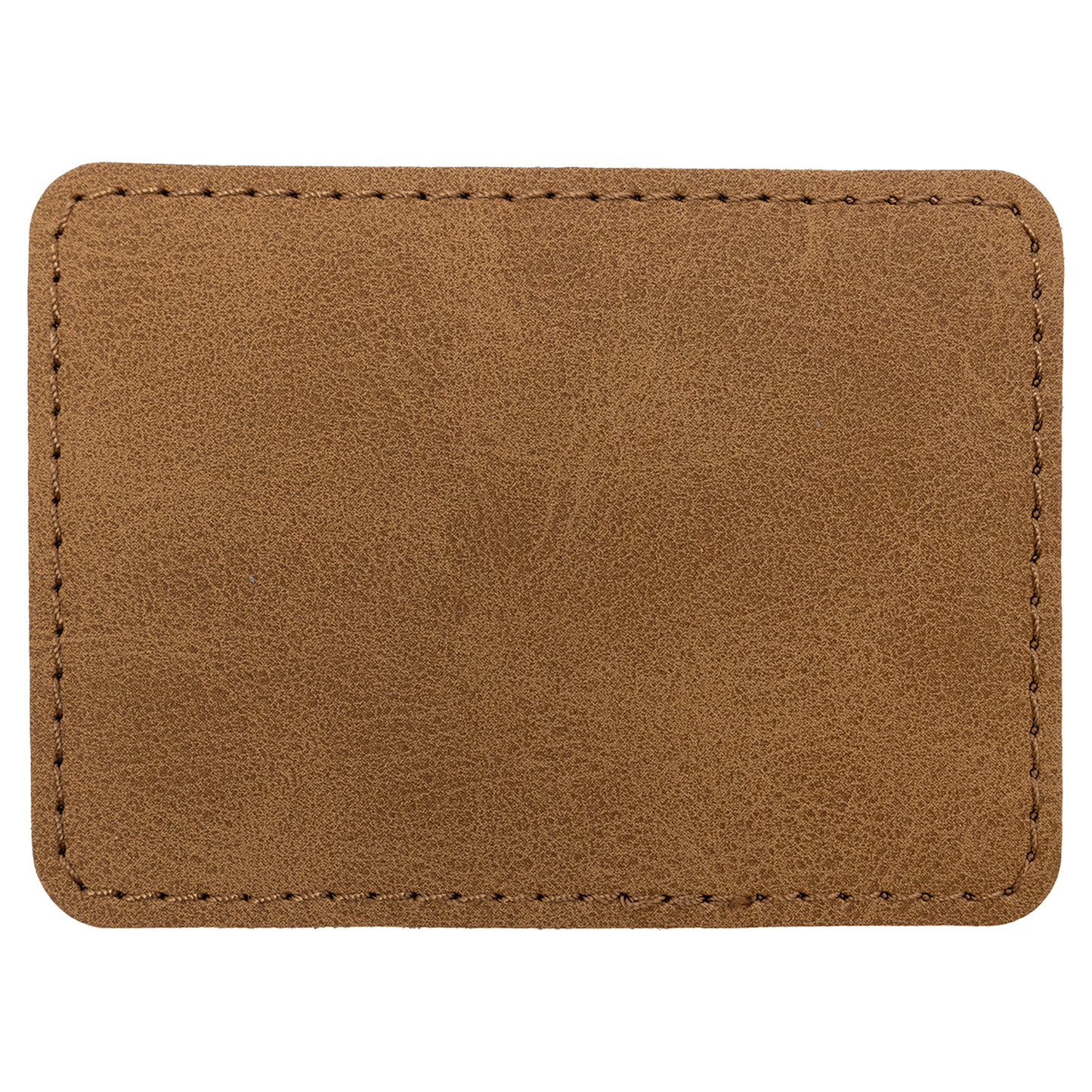 3.5" x 2.5" Medium Brown Rectangle Leatherette Patch Premier – item PTH288 image 3