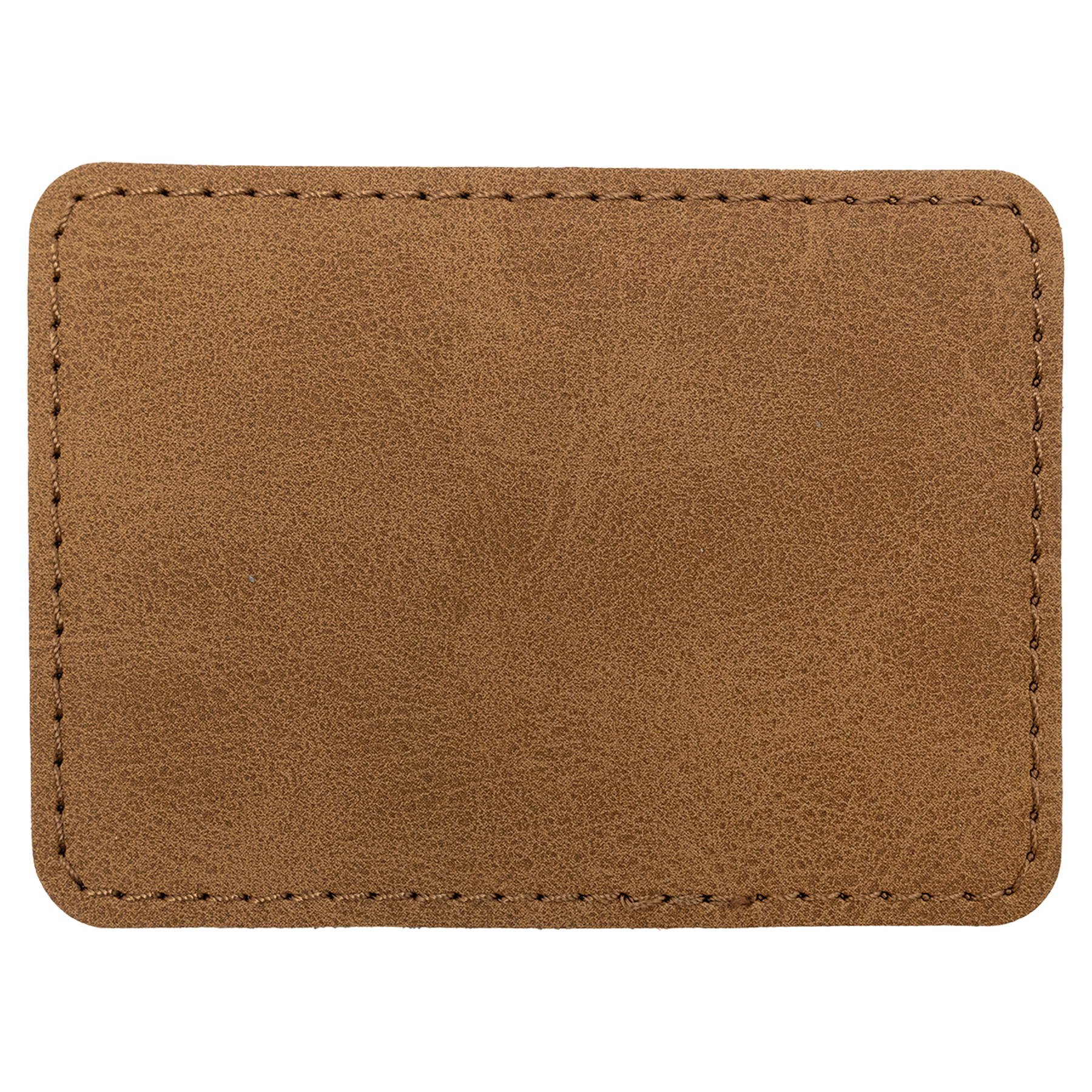 3.5" x 2.5" Medium Brown Rectangle Leatherette Patch Premier – item PTH288 image 3