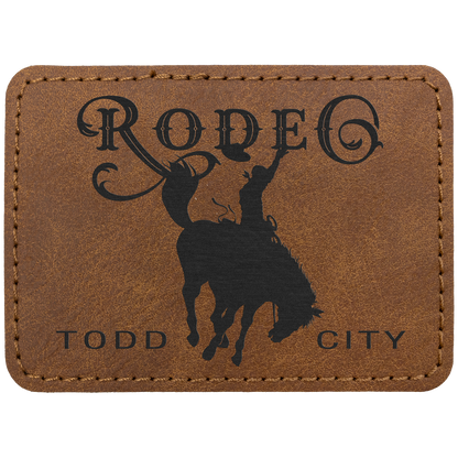 3.5" x 2.5" Rectangle Leatherette Patch Premier – item PTH289 image 2