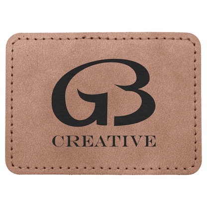 3.5" x 2.5" Blush Rectangle Leatherette Patch Premier – item PTH290 image 4