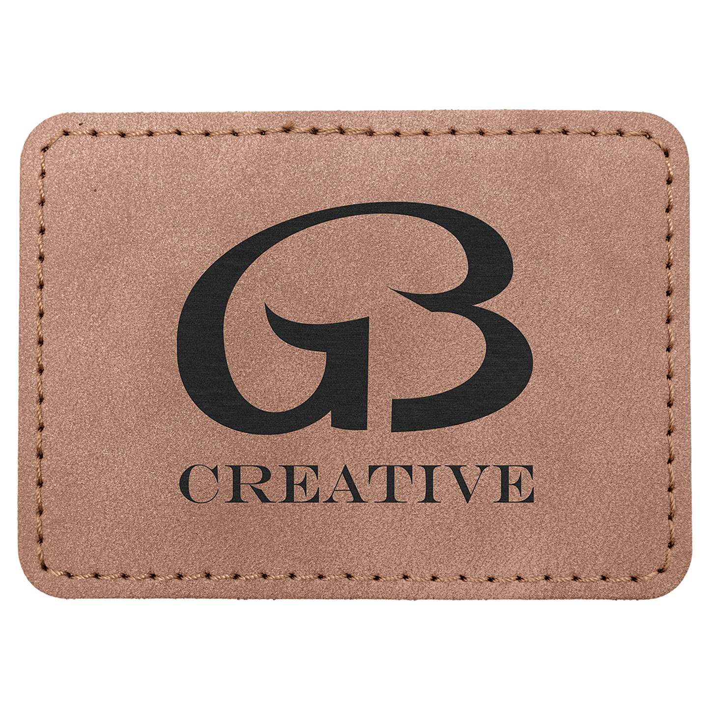 3.5" x 2.5" Blush Rectangle Leatherette Patch Premier – item PTH290
