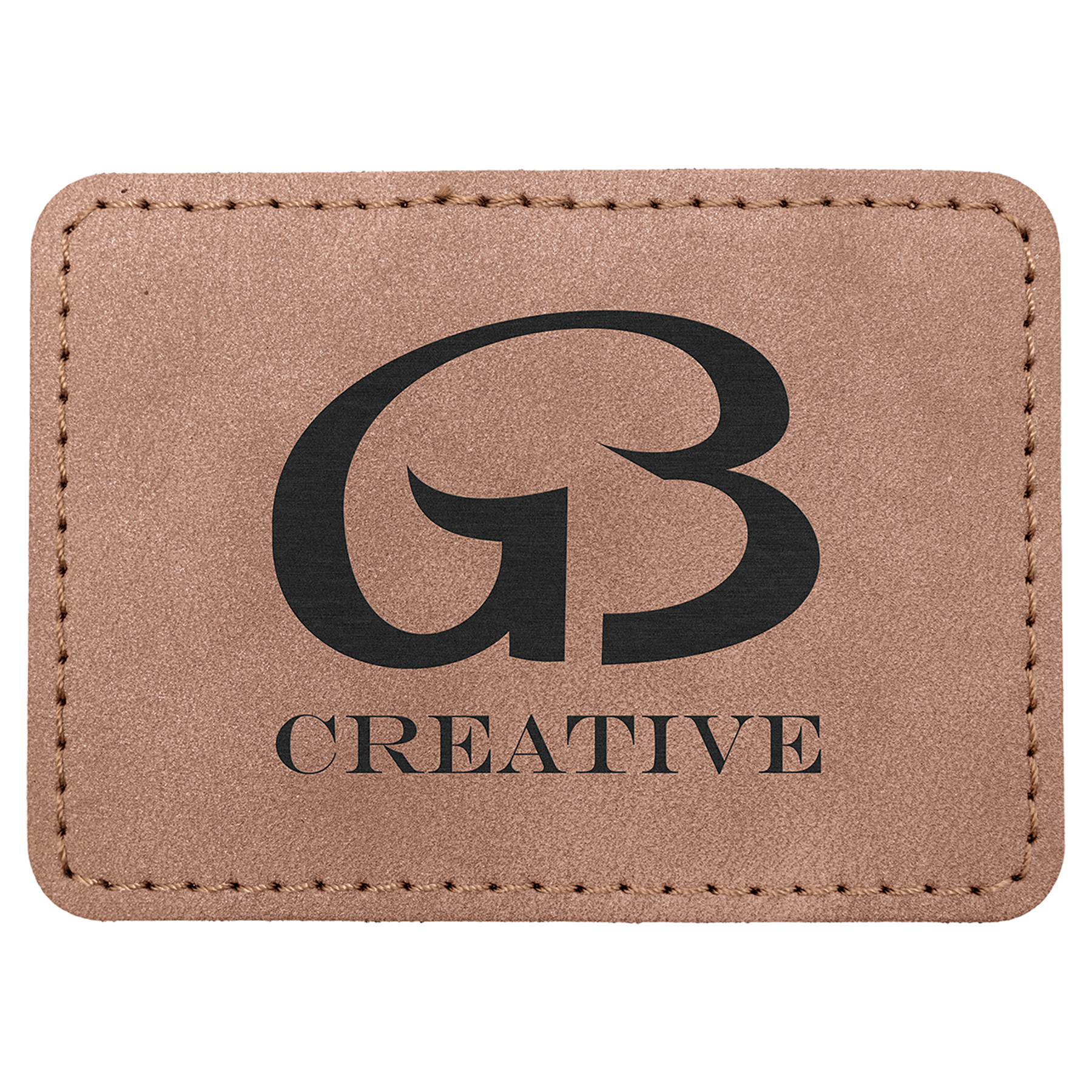 3.5" x 2.5" Blush Rectangle Leatherette Patch Premier – item PTH290