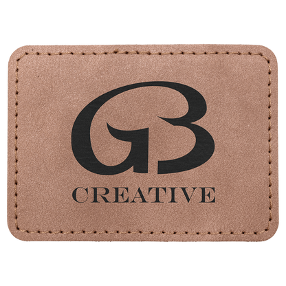 3.5" x 2.5" Blush Rectangle Leatherette Patch Premier – item PTH290