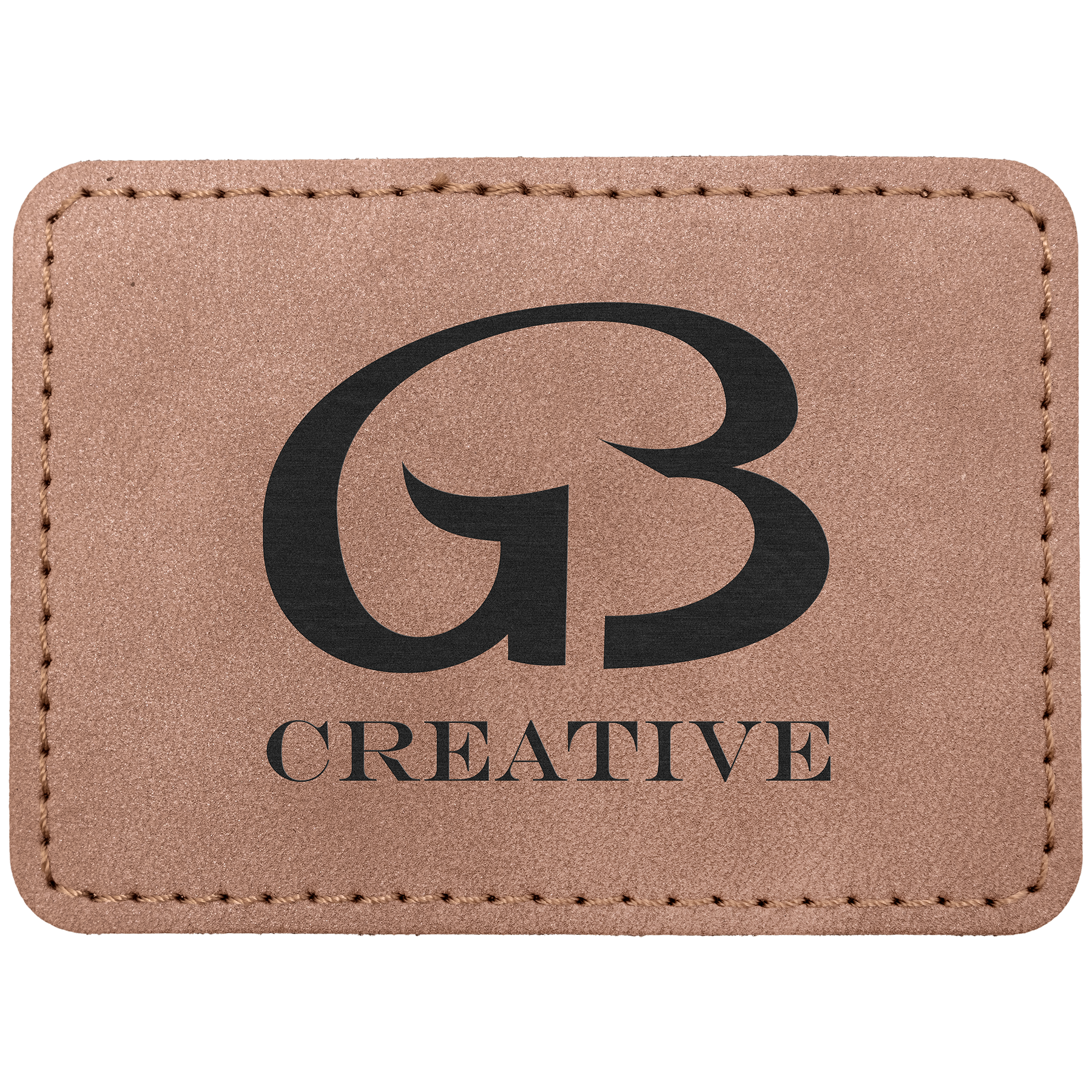3.5" x 2.5" Blush Rectangle Leatherette Patch Premier – item PTH290 image 2