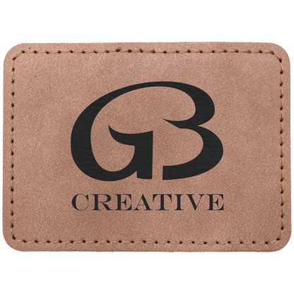 3.5" x 2.5" Blush Rectangle Leatherette Patch Premier – item PTH290 image 2