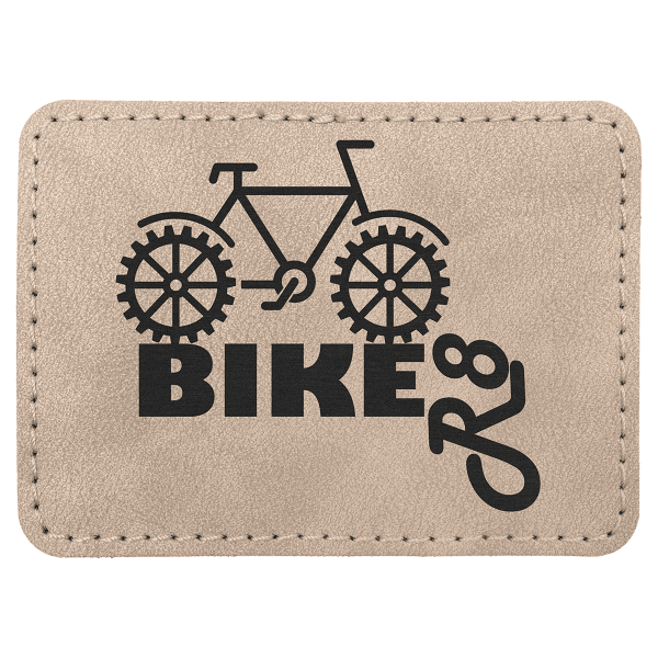 3.5" x 2.5" Light Tan Rectangle Leatherette Patch Premier – item PTH294 image 4