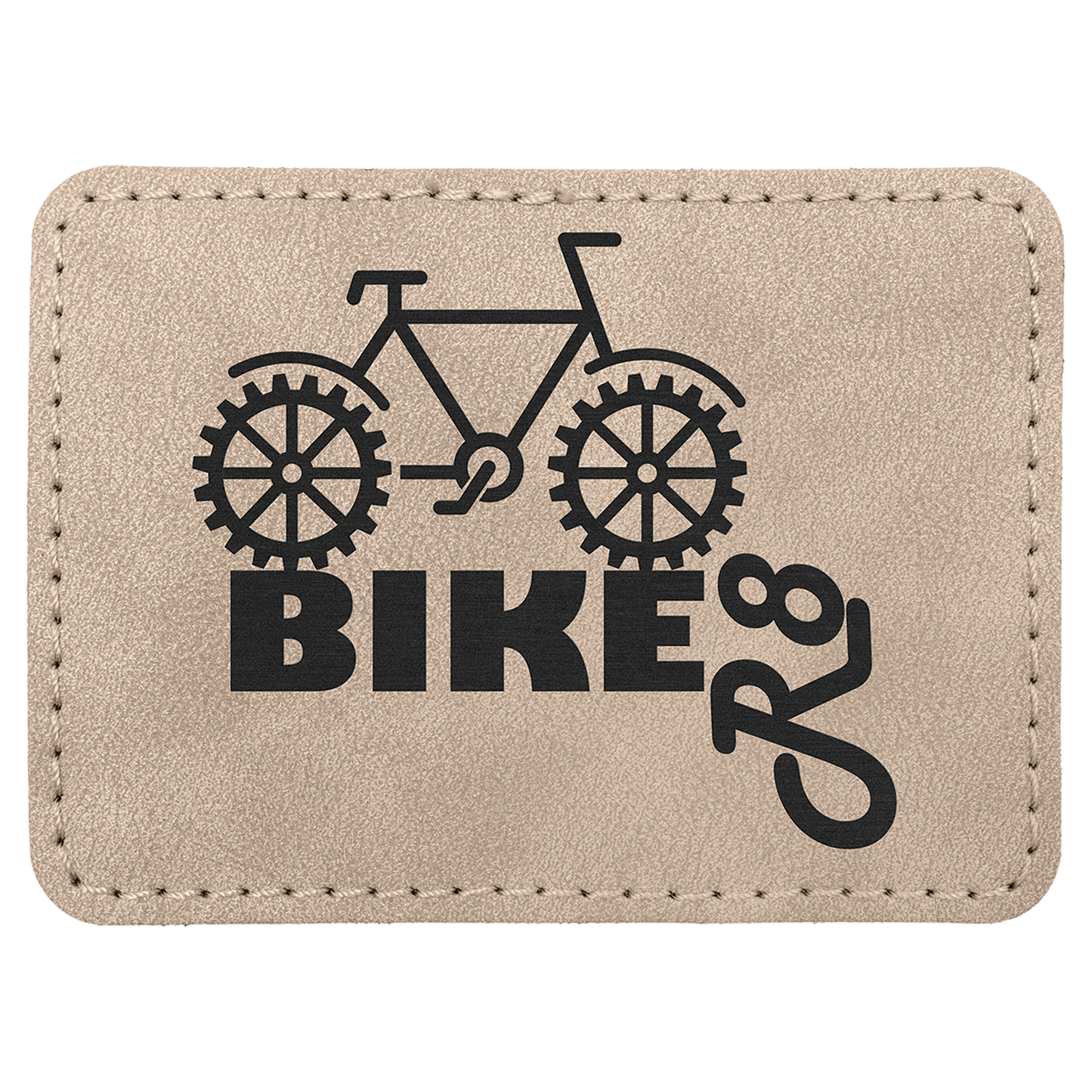 3.5" x 2.5" Light Tan Rectangle Leatherette Patch Premier – item PTH294