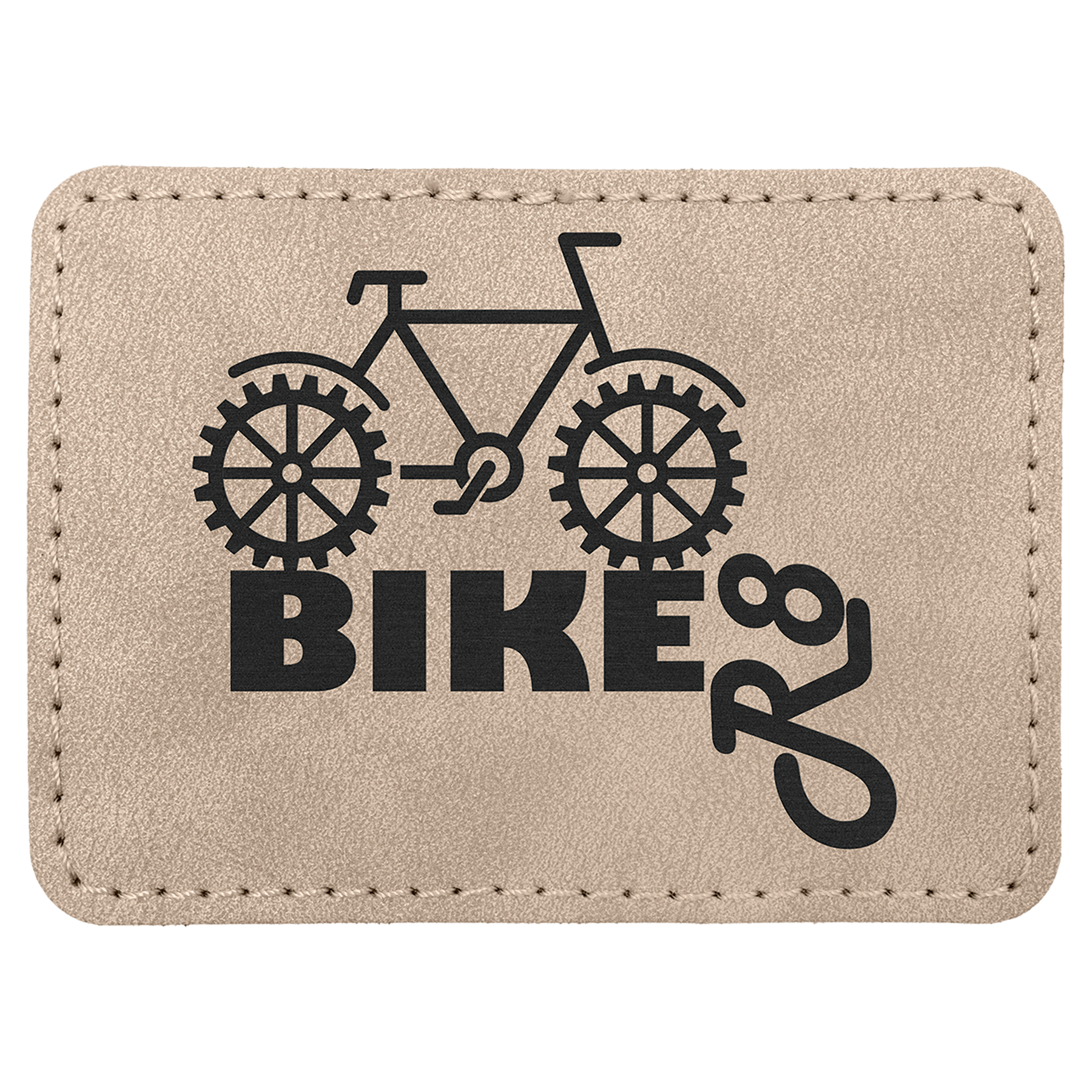 3.5" x 2.5" Light Tan Rectangle Leatherette Patch Premier – item PTH294