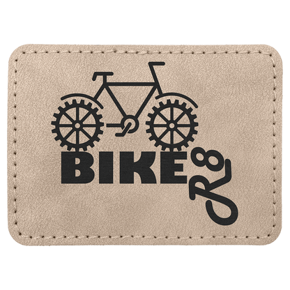 3.5" x 2.5" Light Tan Rectangle Leatherette Patch Premier – item PTH294