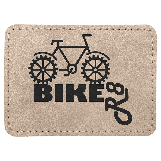 3.5" x 2.5" Light Tan Rectangle Leatherette Patch Premier – item PTH294