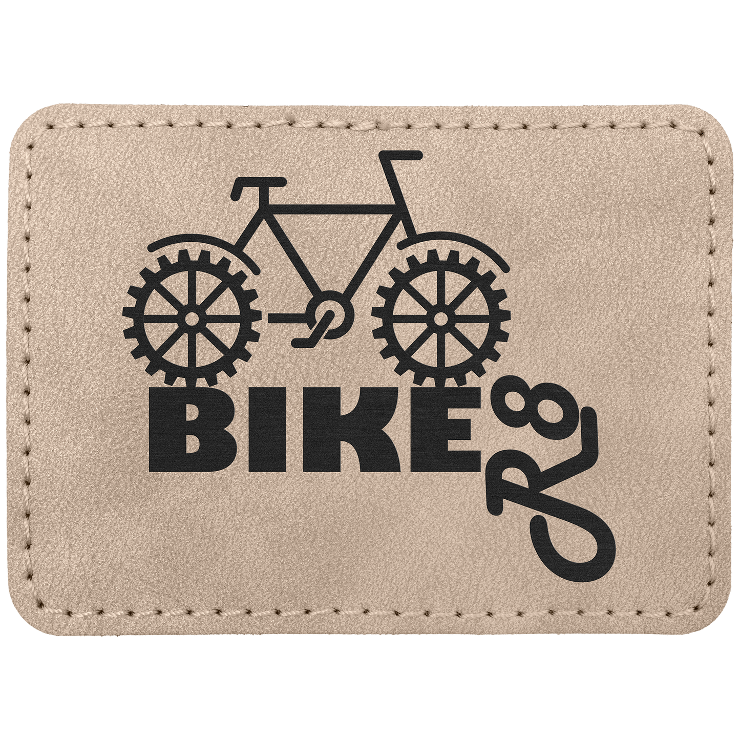 3.5" x 2.5" Light Tan Rectangle Leatherette Patch Premier – item PTH294 image 2