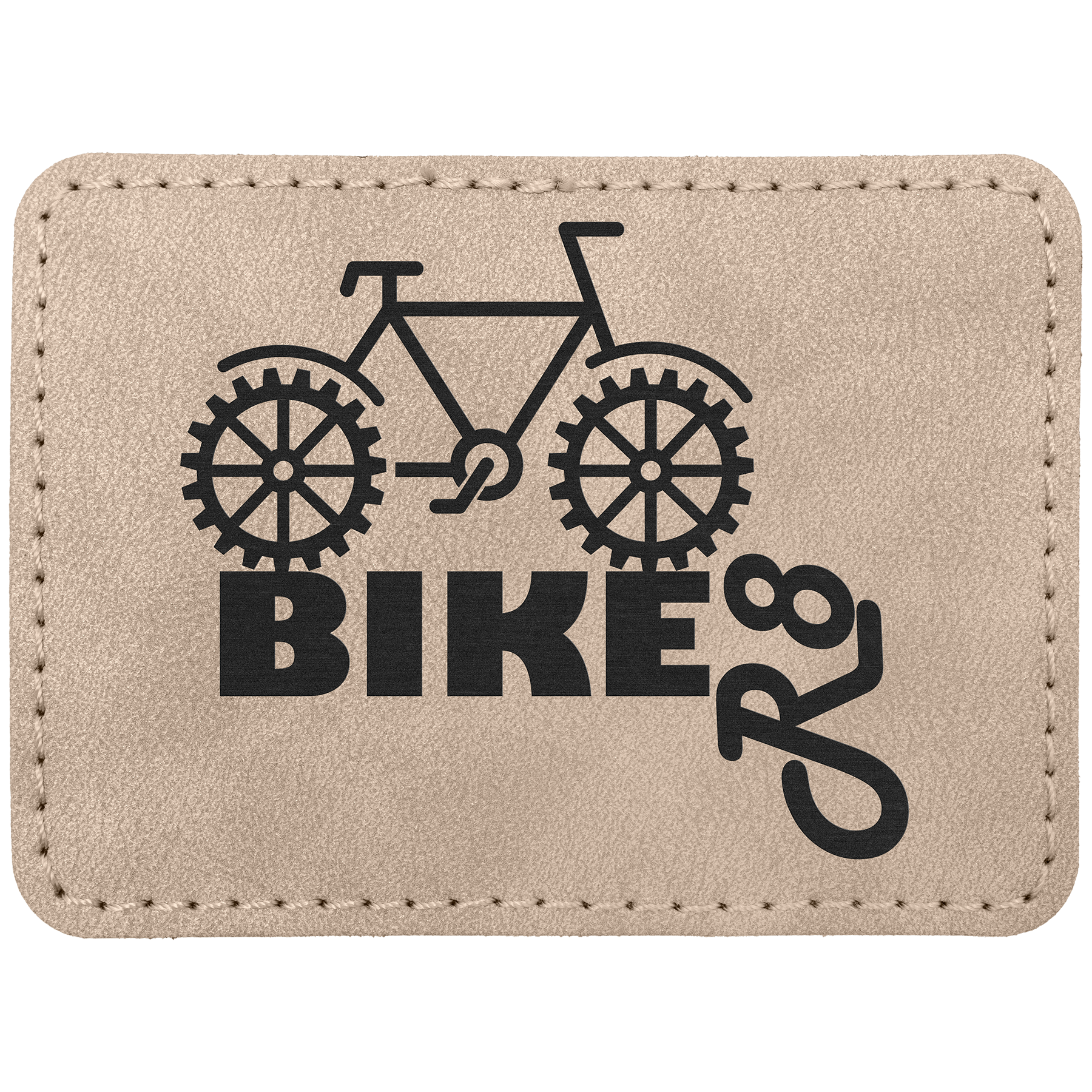 3.5" x 2.5" Light Tan Rectangle Leatherette Patch Premier – item PTH294 image 2