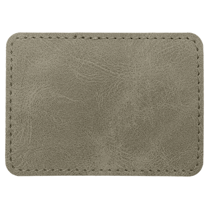3.5" x 2.5" Light Green Rectangle Leatherette Patch Premier – item PTH295 image 3