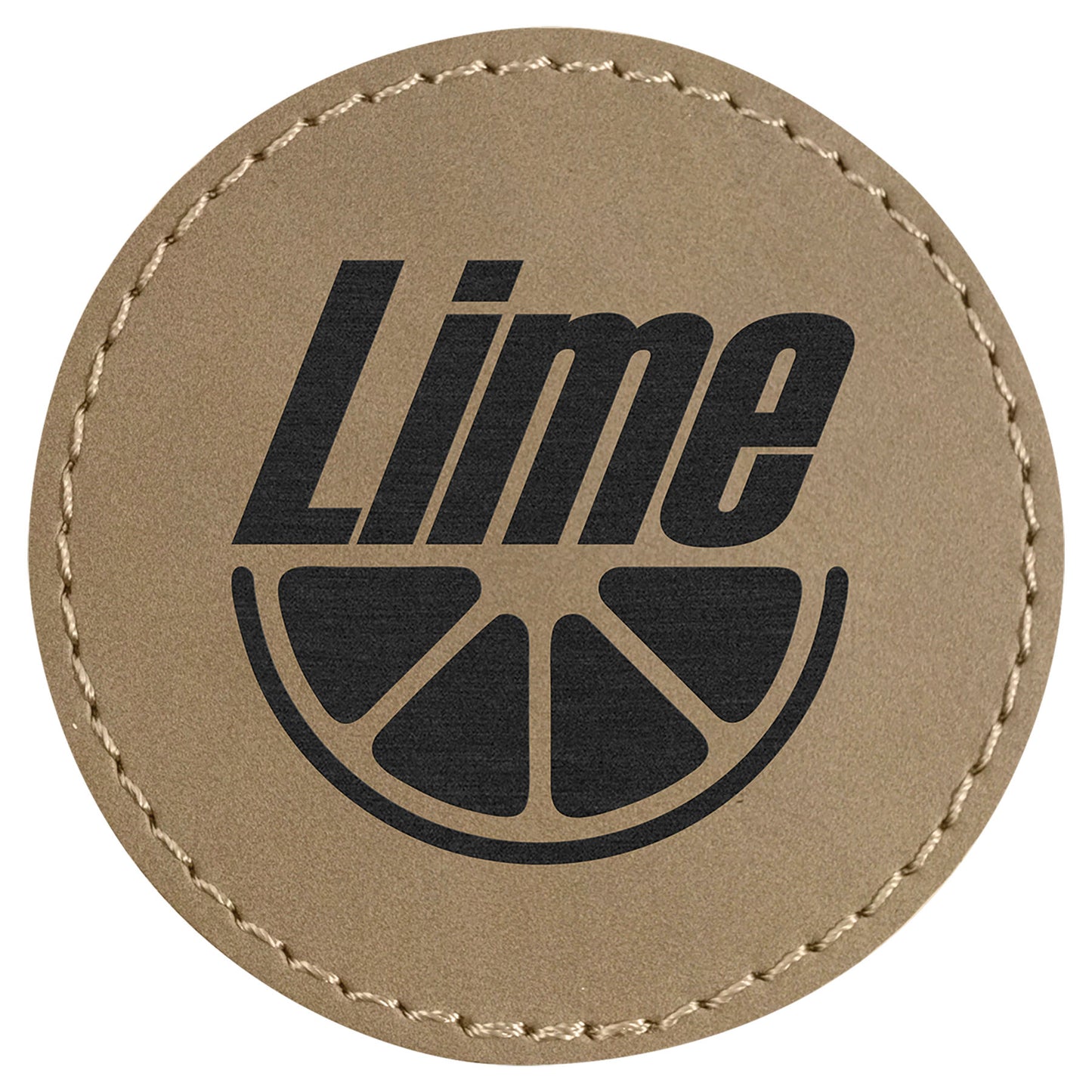2.5" x 2.5" Light Brown Round Patch with Adhesive – item PTH301 image 2