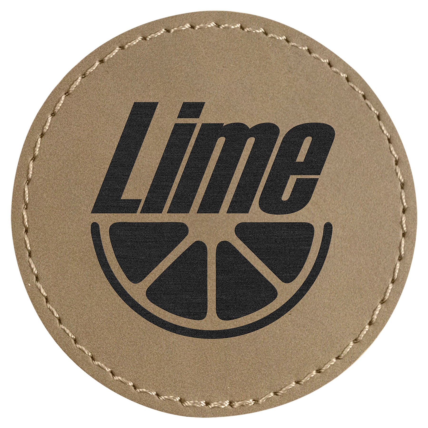 2.5" x 2.5" Light Brown Round Patch with Adhesive – item PTH301 image 2