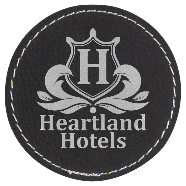 2.5" x 2.5" Black/Silver Round Patch with Adhesive – item PTH303 image 4