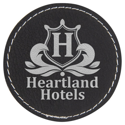 2.5" x 2.5" Black/Silver Round Patch with Adhesive – item PTH303 image 2