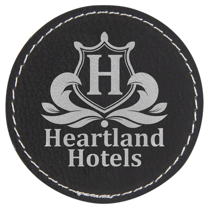 2.5" x 2.5" Black/Silver Round Patch with Adhesive – item PTH303