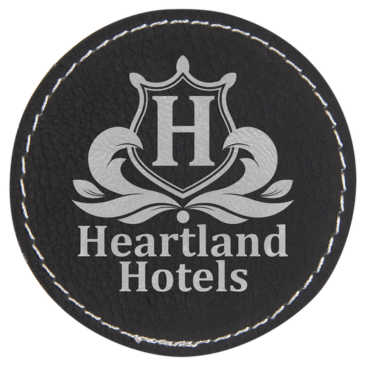 2.5" x 2.5" Black/Silver Round Patch with Adhesive – item PTH303