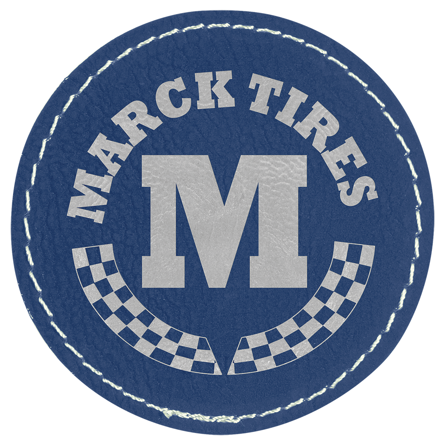 2.5" x 2.5" Blue/Silver Round Patch with Adhesive – item PTH309