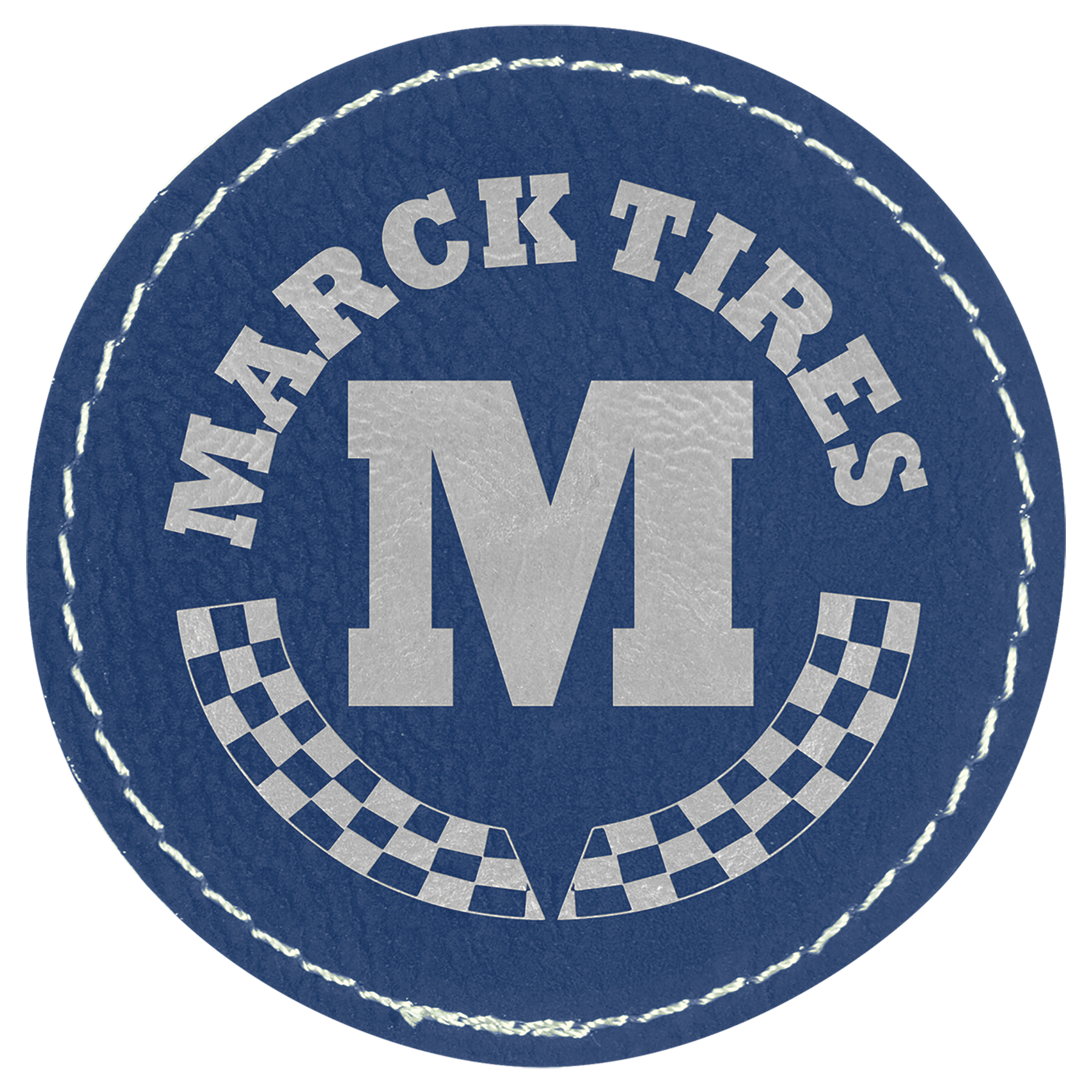2.5" x 2.5" Blue/Silver Round Patch with Adhesive – item PTH309