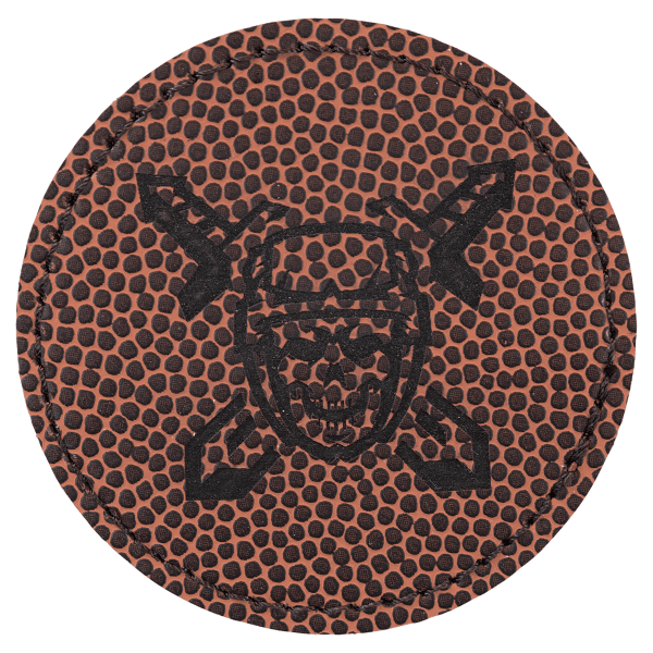 2.5" x 2.5" Football Round Leatherette Patch with Adhesive – item PTH315 image 3