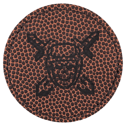 2.5" x 2.5" Football Round Leatherette Patch with Adhesive – item PTH315 image 3