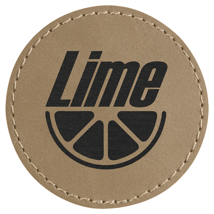 2.5" x 2.5" Light Brown Round Leatherette Patch with Pro – item PTH351 image 3