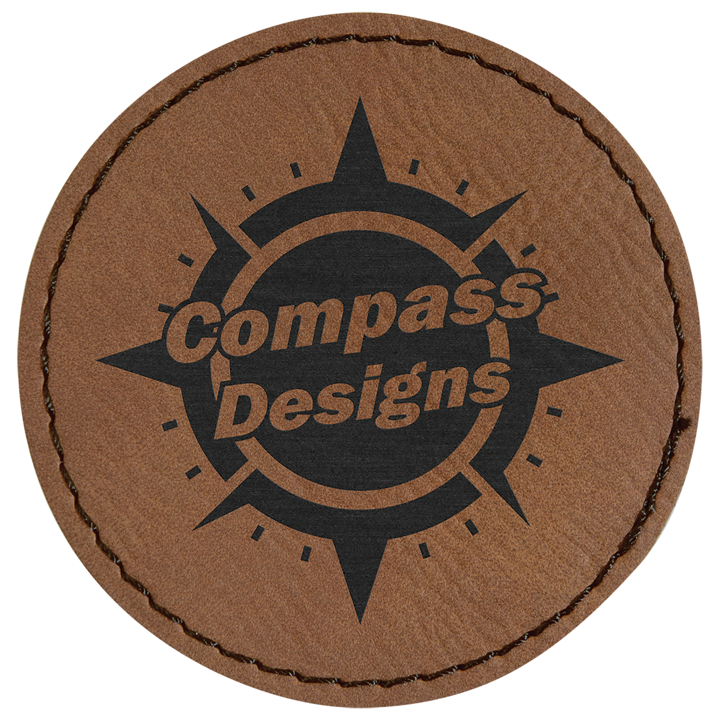 2.5" x 2.5" Round Leatherette Patch with Kota Pro – item PTH355