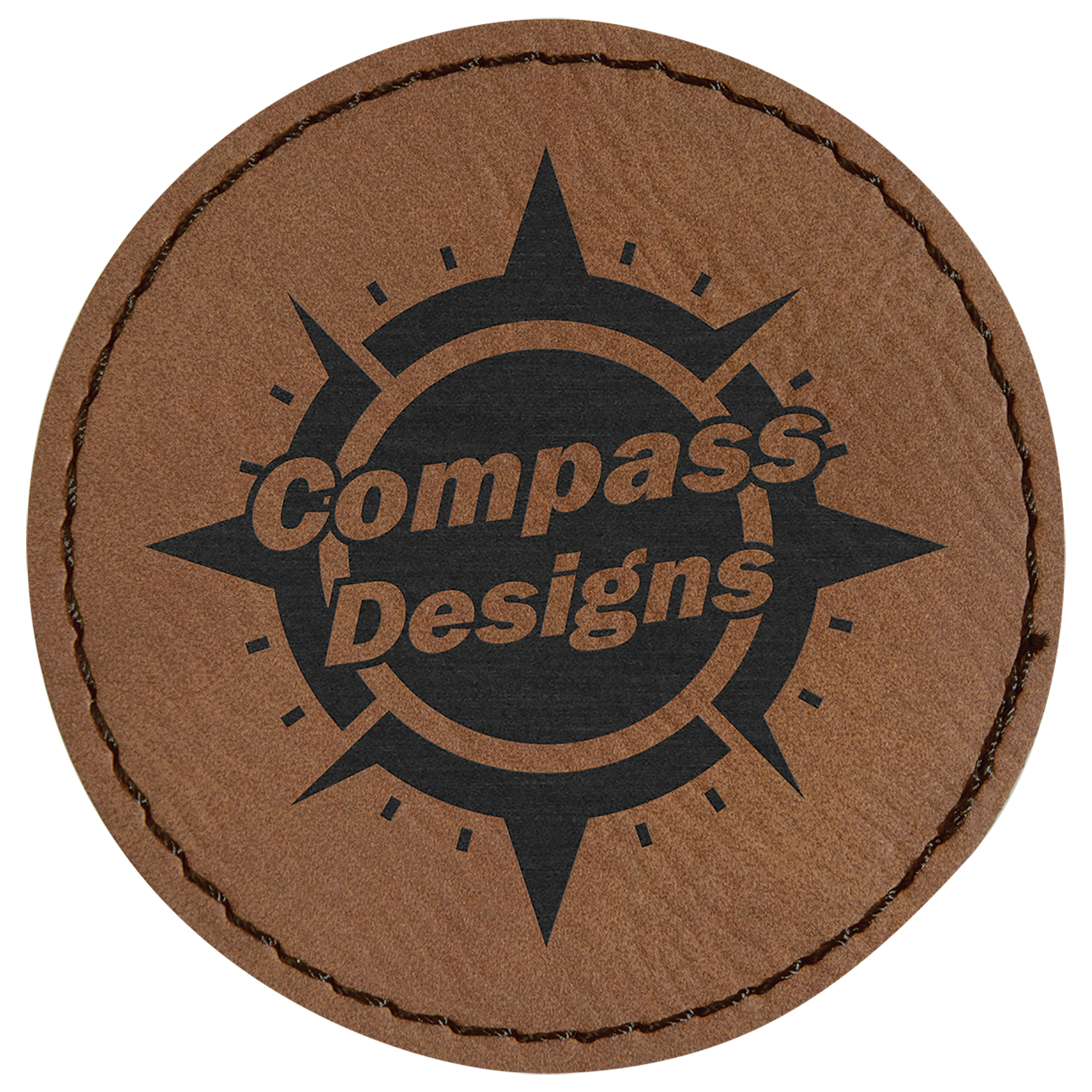 2.5" x 2.5" Round Leatherette Patch with Kota Pro – item PTH355