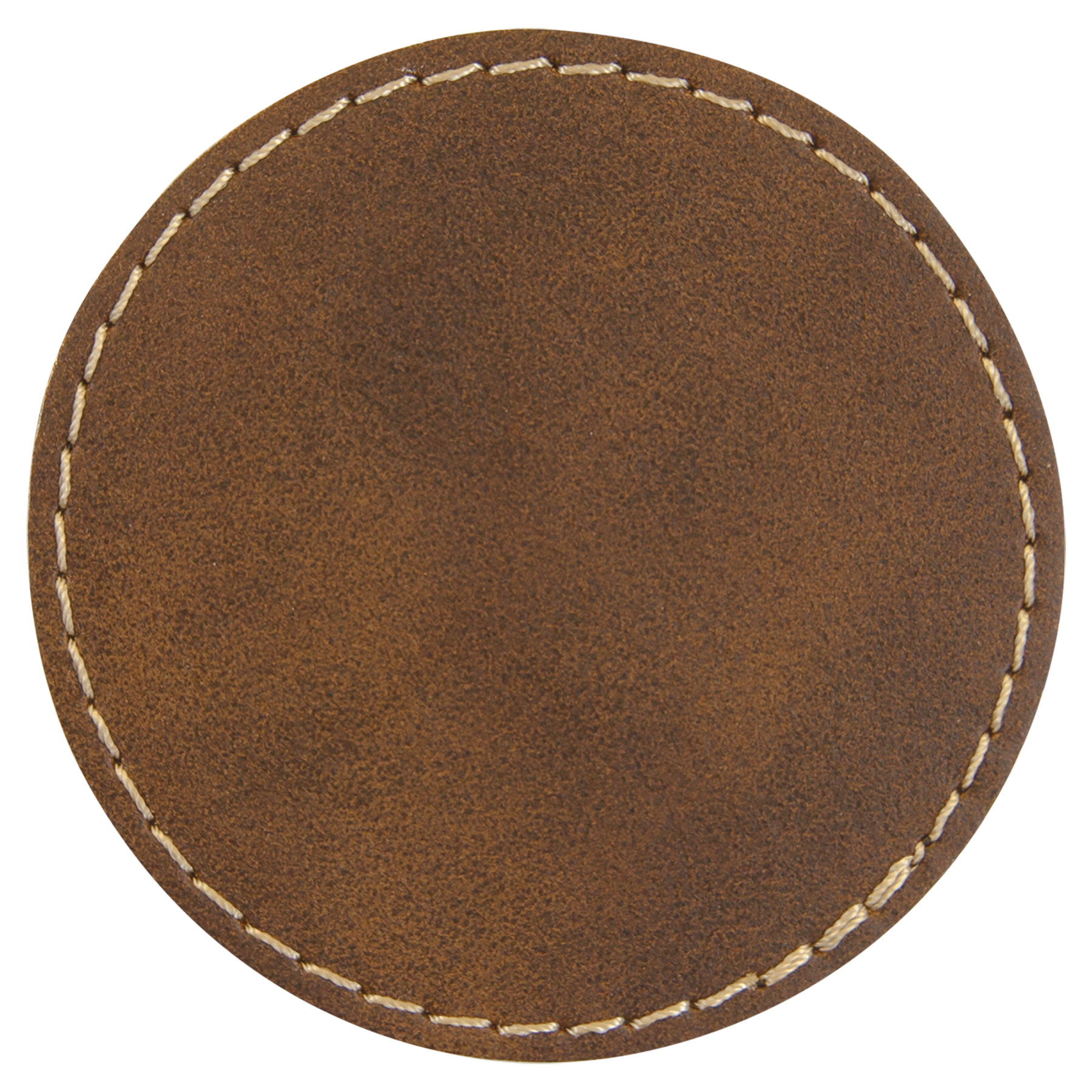 2.5" x 2.5" Rustic/Gold Round Leatherette Patch with Pro – item PTH360 image 2
