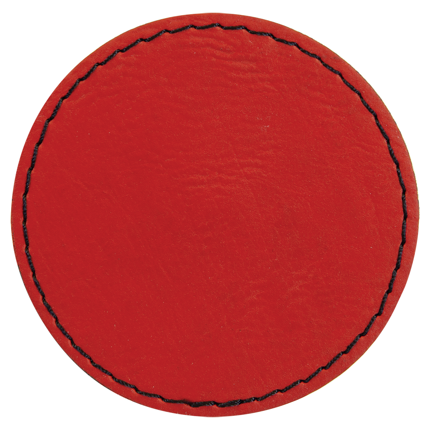 2.5" x 2.5" Red Round Leatherette Patch with Pro Adhesive – item PTH361 image 2