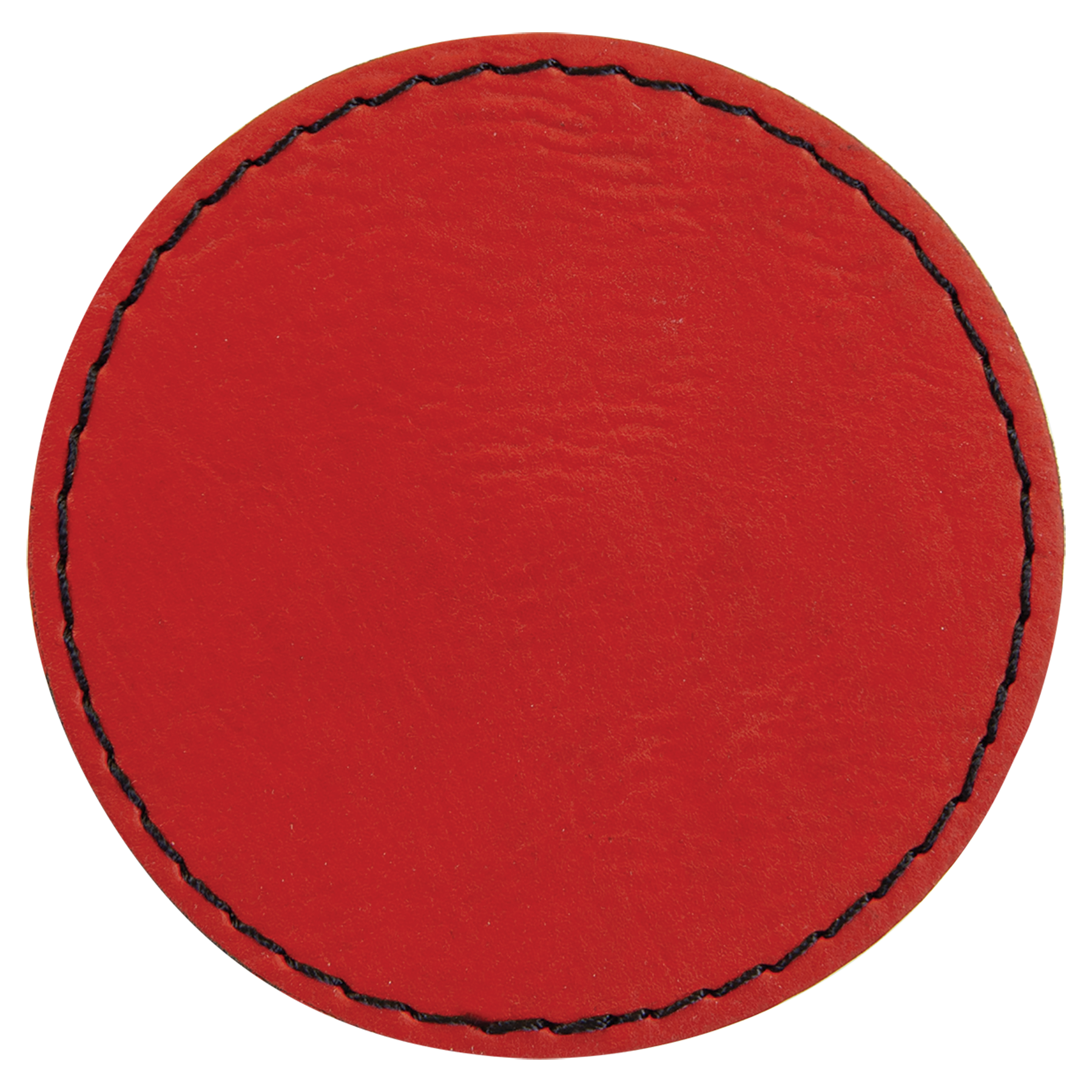 2.5" x 2.5" Red Round Leatherette Patch with Pro Adhesive – item PTH361 image 2